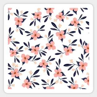 Pink flowers pattern Sticker